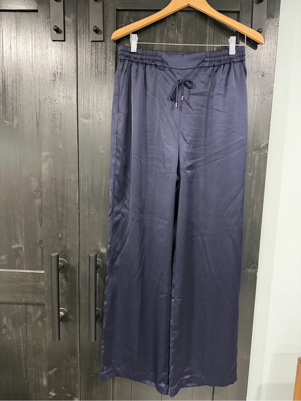 Ted Baker London Navy Wide-Leg Drawstring Trousers
